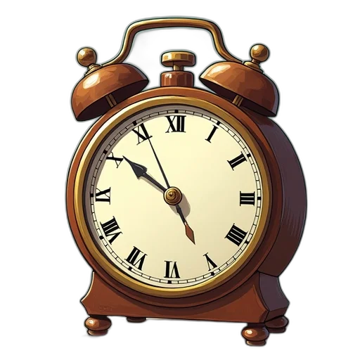3d render, photorealistic, cartoon, clock transparent PNG cut-out