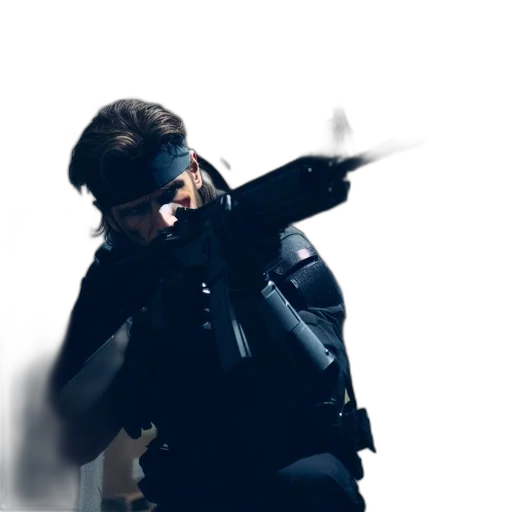 weapon, staff, jacket, mask, concept art, 3d render, cyberpunk, photorealistic transparent PNG cut-out