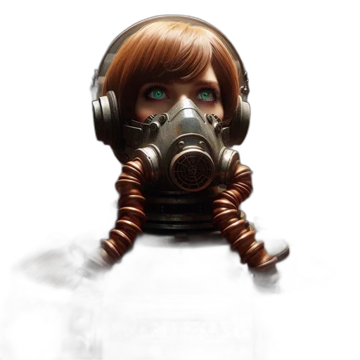 mask, robot, face, creature, concept art, cyberpunk, photorealistic, 3d render transparent PNG cut-out