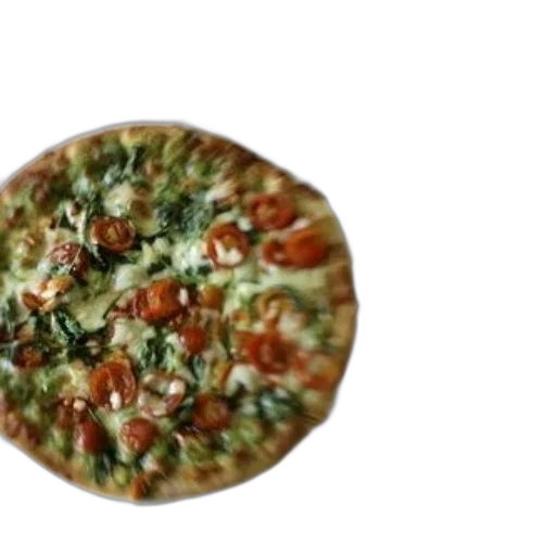 food, crown, 3d render, photorealistic, green, delicious-looking, pizza, tomatoes transparent PNG cut-out