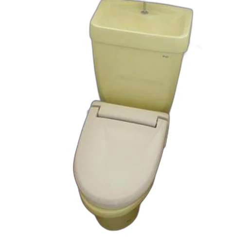 furniture, compact, bathroom, yellow, toilet, green, trash, can transparent PNG cut-out