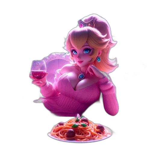 food, concept art, 3d render, vaporwave, pixel art, neon lights, elegantly, attired transparent PNG cut-out