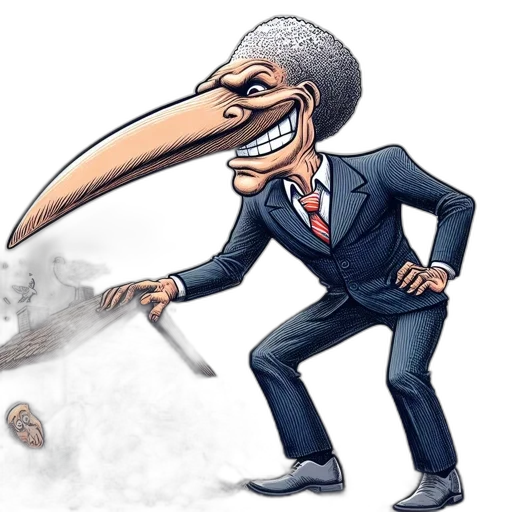 mask, cartoon, concept art, caricature, man, long, nose, stands transparent PNG cut-out