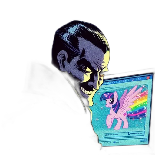 mask, creature, vaporwave, comic book art, concept art, cartoon, illustration, shows transparent PNG cut-out