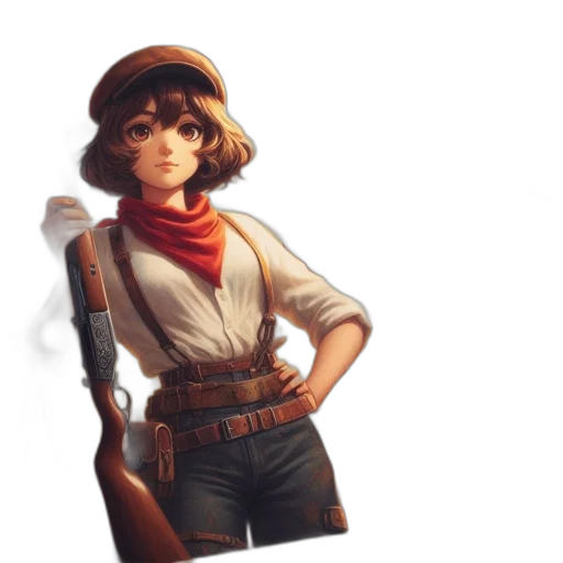 staff, hat, weapon, jacket, concept art, fantasy art, pixel art, 3d render transparent PNG cut-out