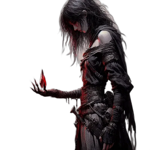 sword, weapon, concept art, fantasy art, comic book art, photorealistic, red, dark transparent PNG cut-out