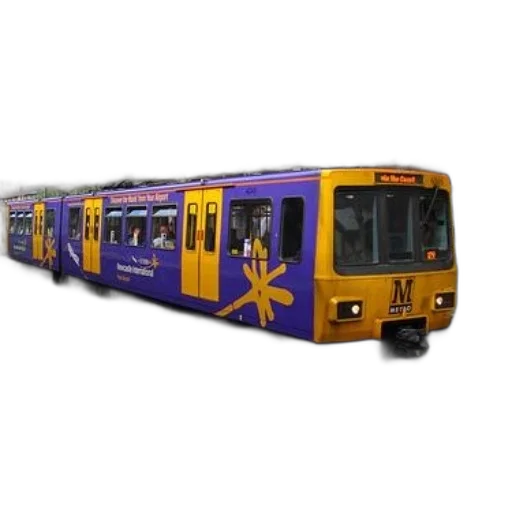 purple, yellow, train, letter, front, station, platform transparent PNG cut-out
