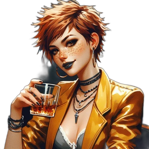 jacket, jewelry, face, staff, cyberpunk, concept art, pixel art, comic book art transparent PNG cut-out