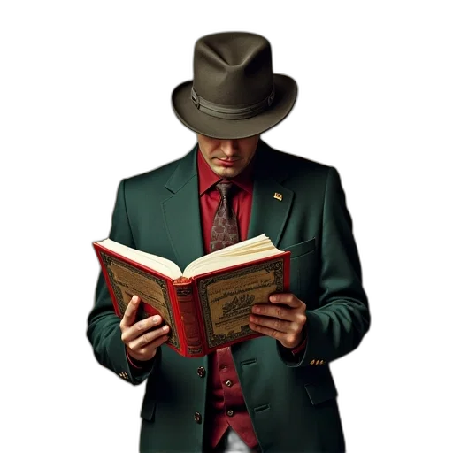 hat, jacket, staff, face, concept art, comic book art, photorealistic, title transparent PNG cut-out