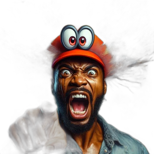 hat, face, creature, mask, concept art, photorealistic, 3d render, comic book art transparent PNG cut-out