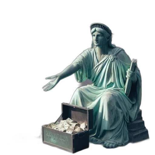 jewelry, furniture, 3d render, vaporwave, concept art, statue, liberty, replica transparent PNG cut-out