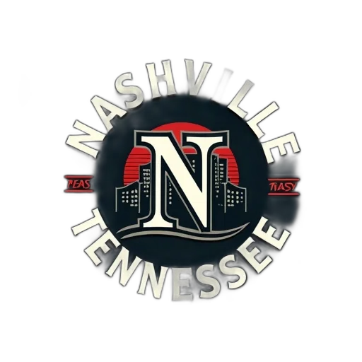 stylized, logo, featuring, words, nashville, tennessee, circular, design transparent PNG cut-out