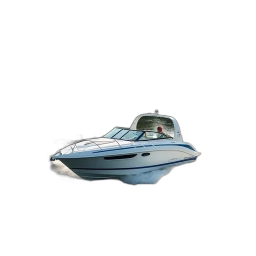 car, 3d render, concept art, photorealistic, outer space, white, speedboat, blue transparent PNG cut-out