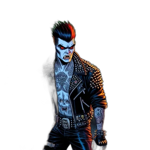 jacket, comic book art, concept art, pixel art, cyberpunk, muscular, man, leather transparent PNG cut-out