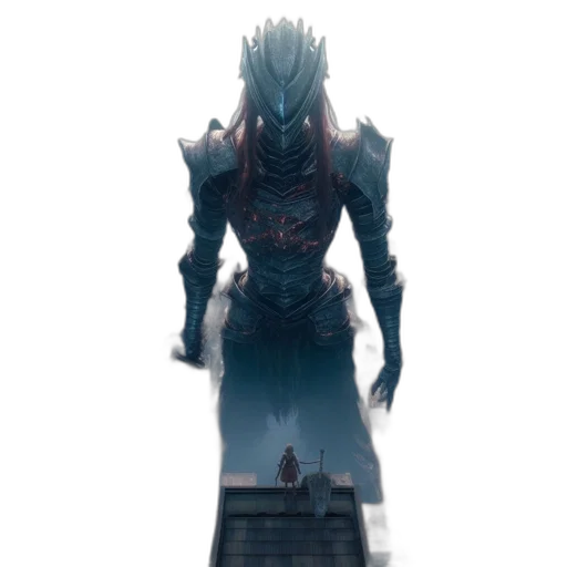 creature, sword, robot, mask, concept art, fantasy art, 3d render, pixel art transparent PNG cut-out
