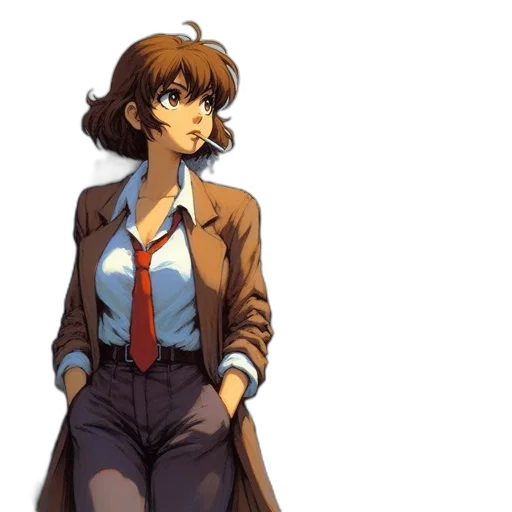 jacket, staff, dress, concept art, anime, pixel art, comic book art, blue transparent PNG cut-out