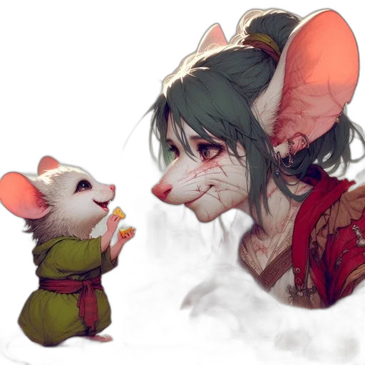 concept art, fantasy art, watercolor, photorealistic, snow, red, small, anthropomorphic transparent PNG cut-out