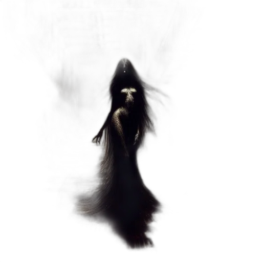 dress, mask, creature, hair, concept art, fantasy art, photorealistic, comic book art transparent PNG cut-out