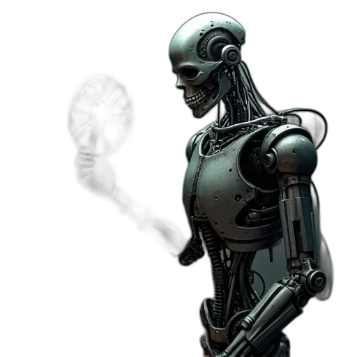 robot, concept art, comic book art, cyberpunk, 3d render, outer space, detailed, illustration transparent PNG cut-out