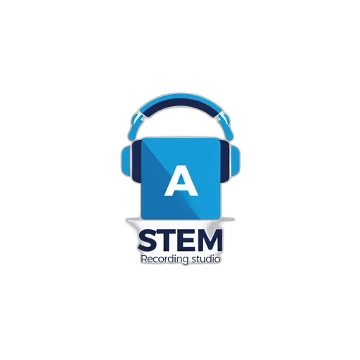 stylized, logo, featuring, blue, square, white, border, pair transparent PNG cut-out