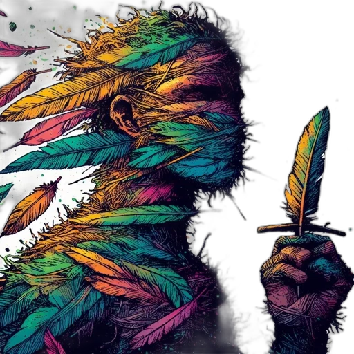 dragon, creature, staff, concept art, fantasy art, comic book art, watercolor, colorful transparent PNG cut-out