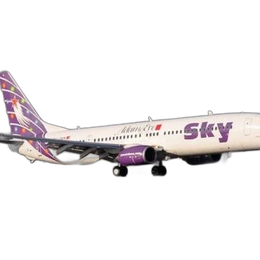 sky, airlines, plane, purple, accents, lands, runway transparent PNG cut-out