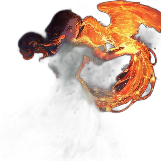 dragon, concept art, fantasy art, 3d render, photorealistic, fire, female, character transparent PNG cut-out