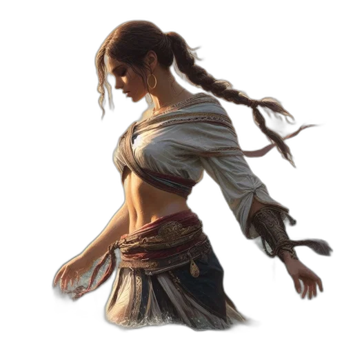 dress, sword, staff, face, concept art, fantasy art, photorealistic, pixel art transparent PNG cut-out