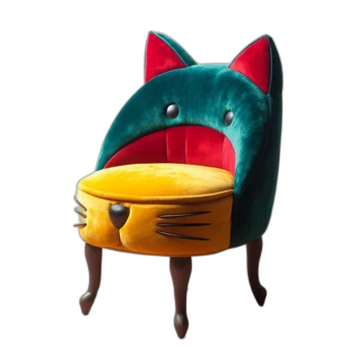 furniture, hat, mask, creature, 3d render, concept art, unique, life-sized transparent PNG cut-out