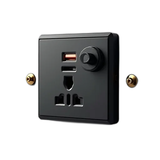 robot, 3d render, modern, electrical, wall, socket, two, usb transparent PNG cut-out