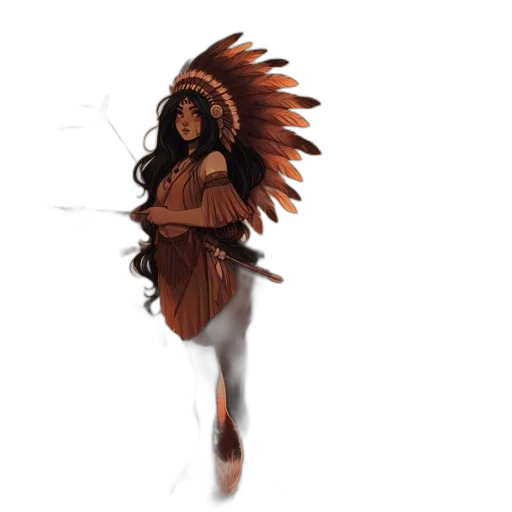 hair, creature, dress, staff, concept art, fantasy art, watercolor, pixel art transparent PNG cut-out