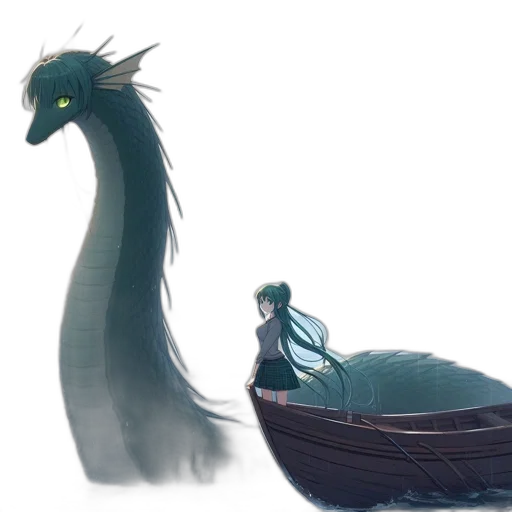 dragon, creature, crown, concept art, fantasy art, 3d render, watercolor, underwater transparent PNG cut-out
