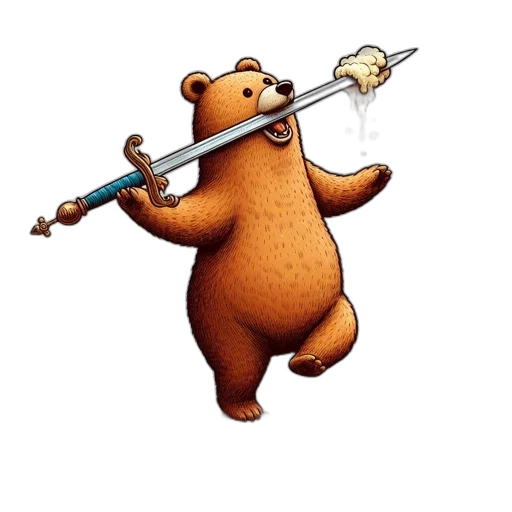 staff, weapon, sword, animal, concept art, pixel art, fantasy art, comic book art transparent PNG cut-out