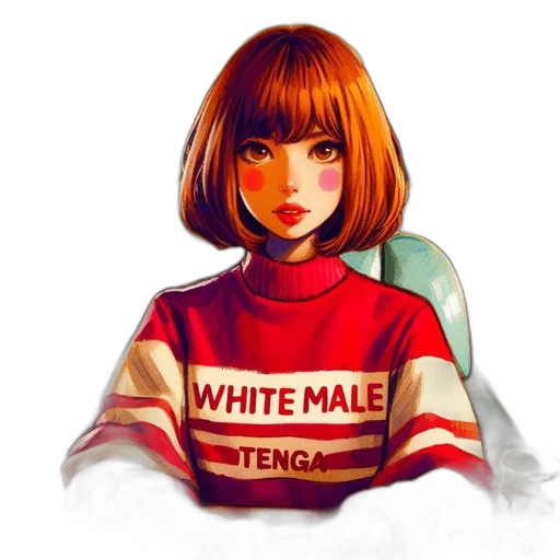 jacket, face, dress, hair, comic book art, anime, fantasy art, concept art transparent PNG cut-out