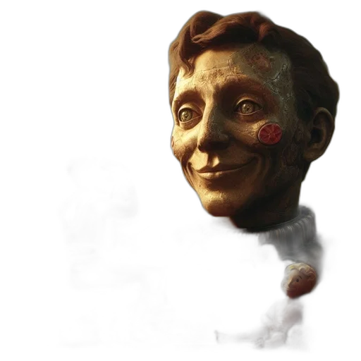 mask, face, robot, staff, 3d render, concept art, photorealistic, dystopian transparent PNG cut-out