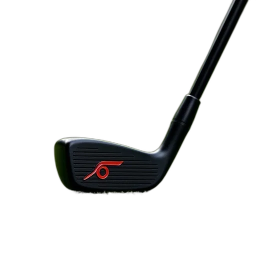 weapon, 3d render, close-up, black, golf, club, red, white transparent PNG cut-out