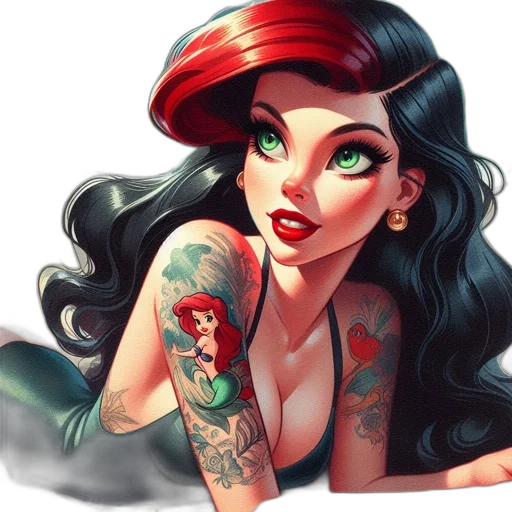 comic book art, cartoon, fantasy art, concept art, red, green, illustration, woman transparent PNG cut-out