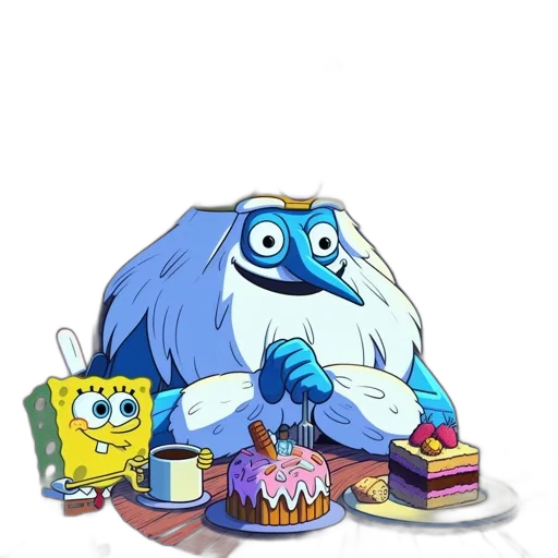 food, staff, creature, robot, concept art, pixel art, 3d render, underwater transparent PNG cut-out