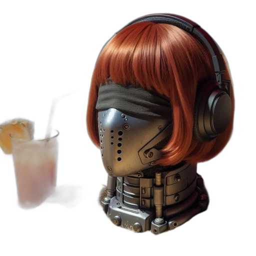 robot, face, mask, cyberpunk, concept art, 3d render, photorealistic, mechanized transparent PNG cut-out