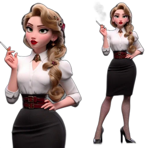 dress, staff, concept art, cartoon, 3d render, fantasy art, fire, sophisticated transparent PNG cut-out