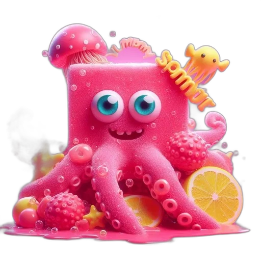 creature, robot, food, animal, 3d render, concept art, photorealistic, underwater transparent PNG cut-out