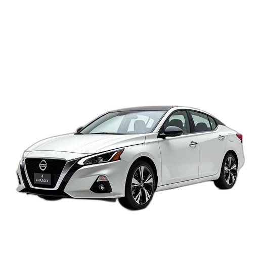 car, white, 2019, nissan transparent PNG cut-out