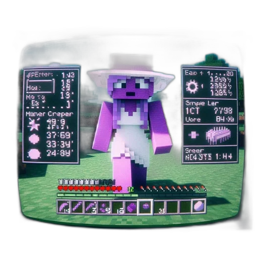 robot, hat, creature, staff, pixel art, concept art, vaporwave, 3d render transparent PNG cut-out