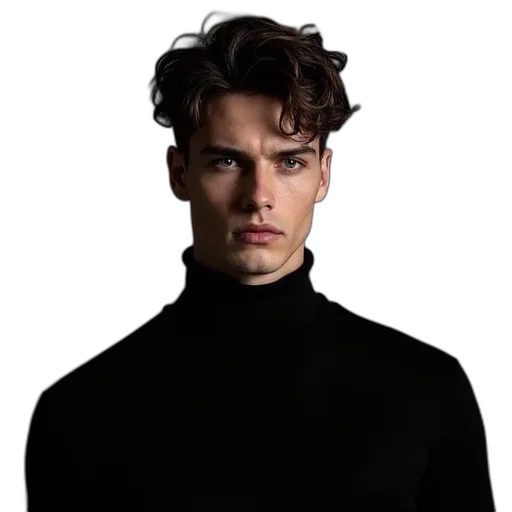 jacket, hair, face, staff transparent PNG cut-out