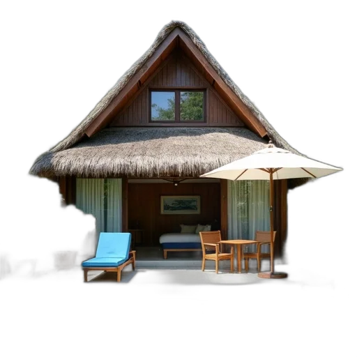 umbrella, furniture, building, staff, 3d render, concept art, photorealistic, pixel art transparent PNG cut-out
