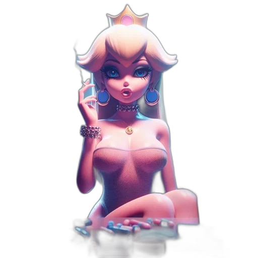 crown, jewelry, dress, robot, concept art, fantasy art, 3d render, pixel art transparent PNG cut-out