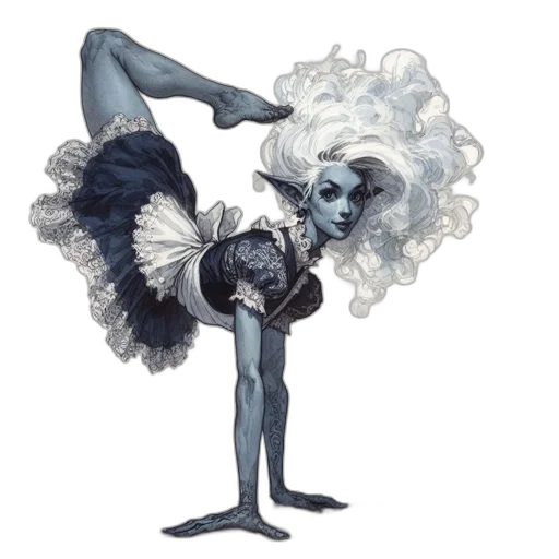 concept art, watercolor, fantasy art, comic book art, blue, monochrome, dark, ethereal-looking transparent PNG cut-out