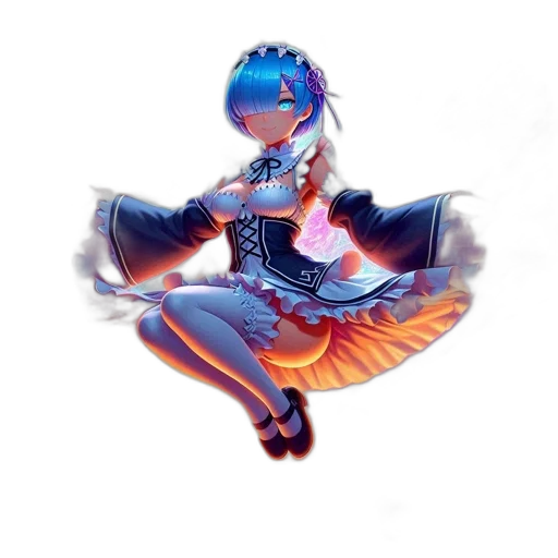 dress, robot, staff, weapon, concept art, 3d render, pixel art, fantasy art transparent PNG cut-out