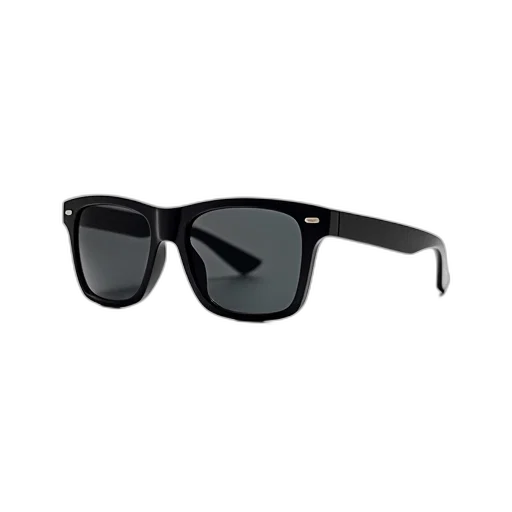pair, black, sunglasses, sleek, design, curved, frame, lenses transparent PNG cut-out