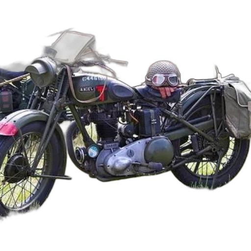 photorealistic, 3d render, concept art, vintage, motorcycle, helmet, goggles, parked transparent PNG cut-out